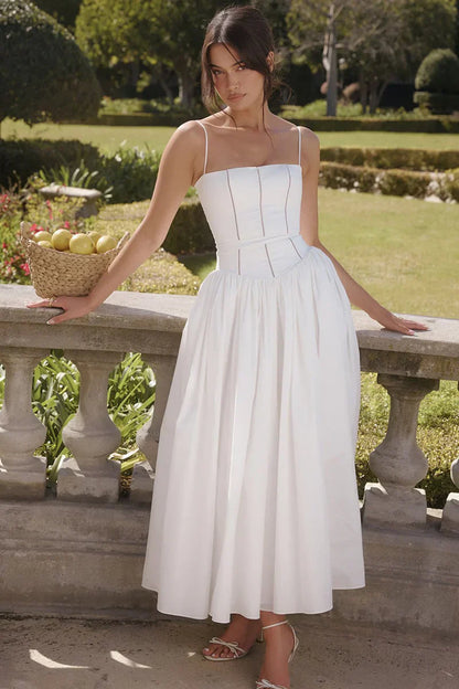 NYLA MIDI DRESS - WHITE