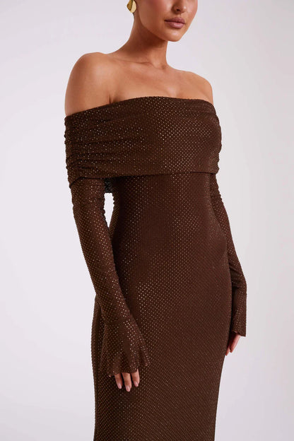 AURELIA MAXI DRESS - BROWN