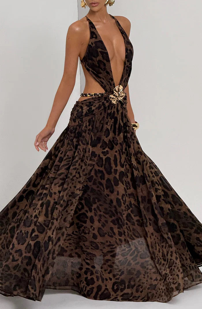 INDIANNA MAXI DRESS - LEOPARD