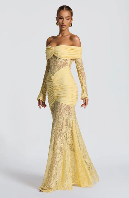 SAULINE MAXI DRESS - YELLOW