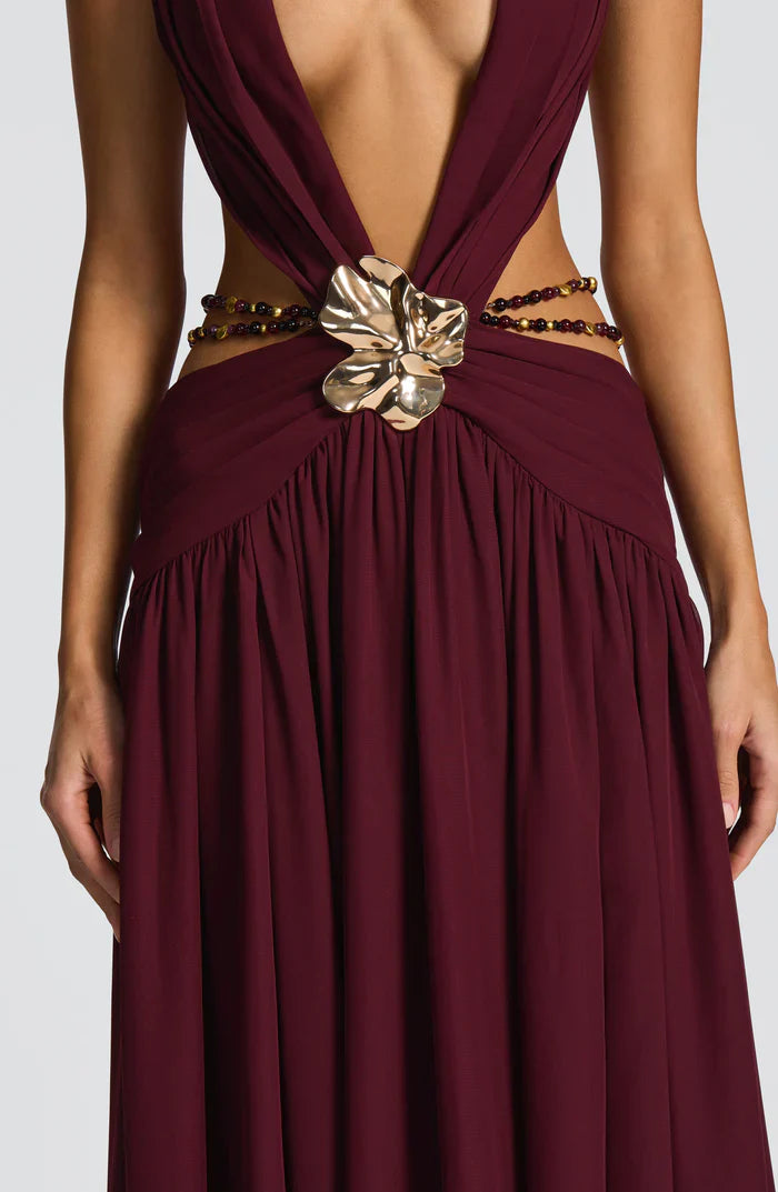 INDIANNA MAXI DRESS - BURGUNDY