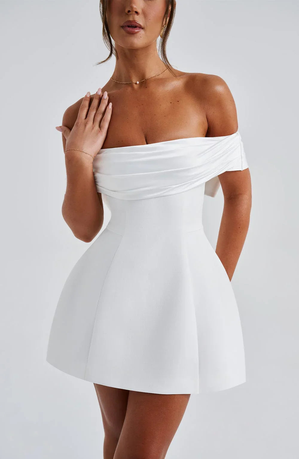 NOIR BLOOM MINI DRESS - WHITE