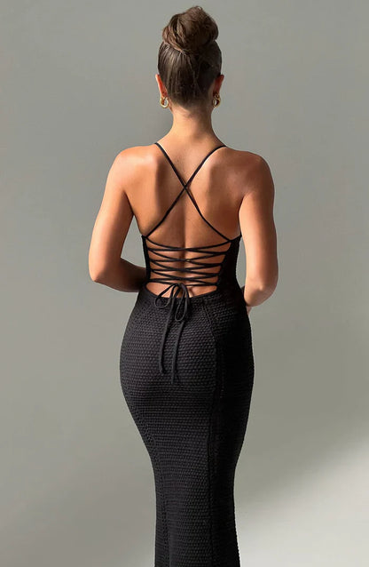 XANTHE MAXI DRESS - BLACK