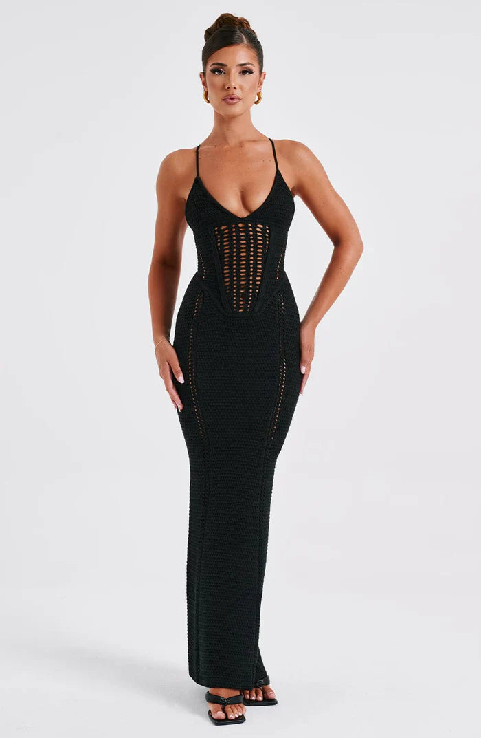 XANTHE MAXI DRESS - BLACK