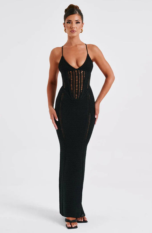 XANTHE MAXI DRESS - BLACK
