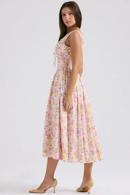 CRYSTAL MIDI DRESS - PINK FLORAL