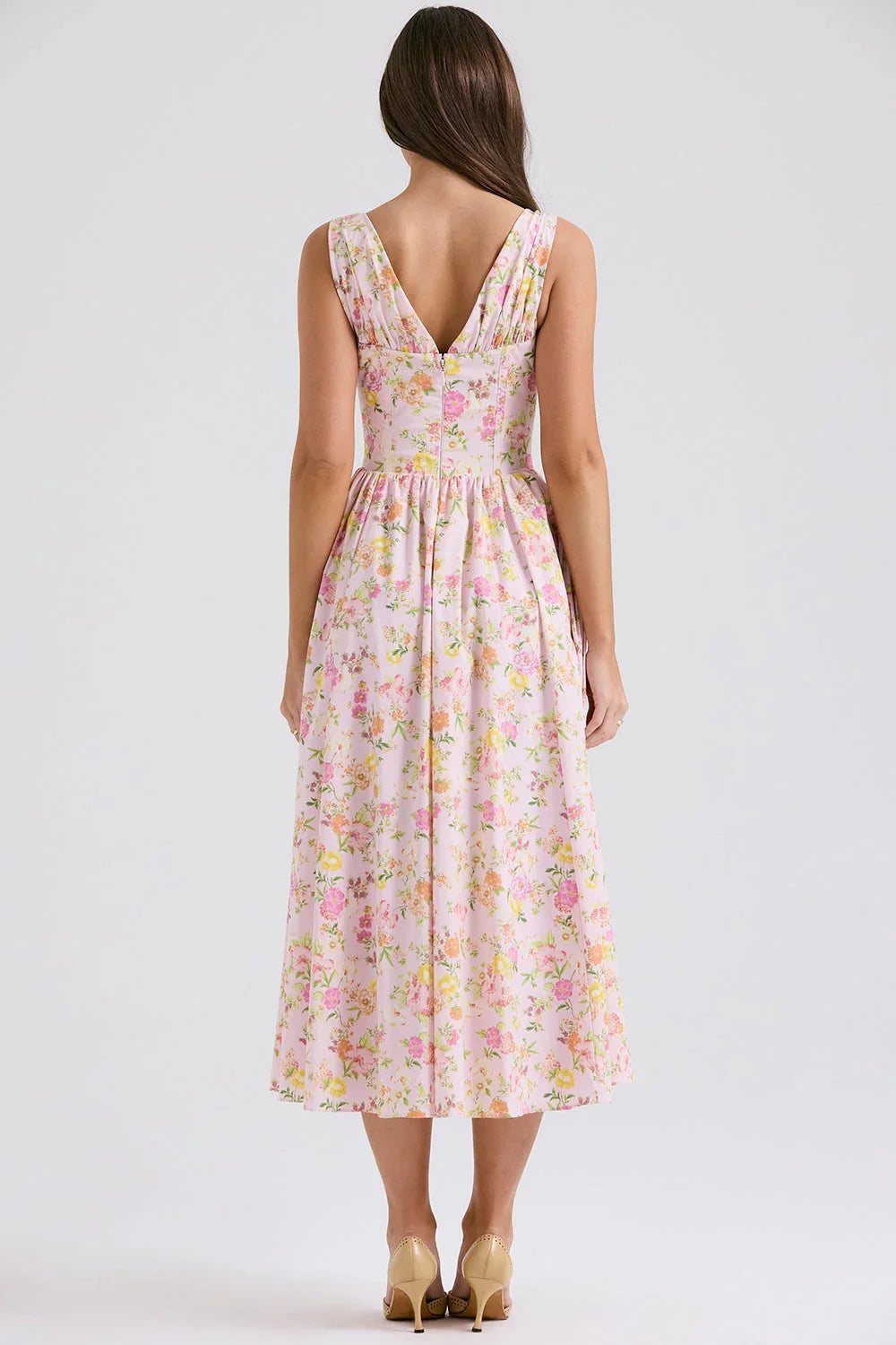 CRYSTAL MIDI DRESS - PINK FLORAL