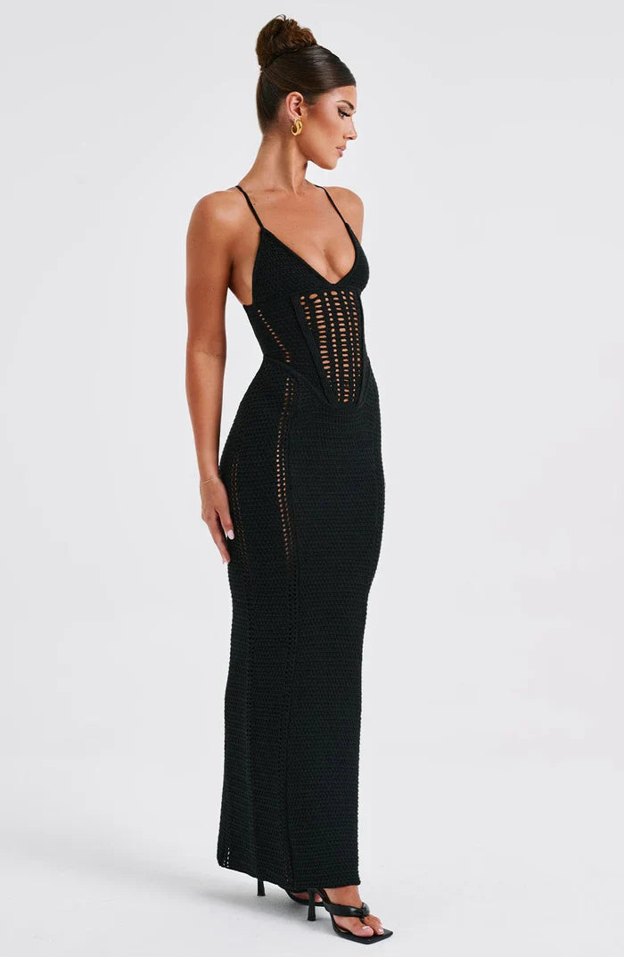 XANTHE MAXI DRESS - BLACK