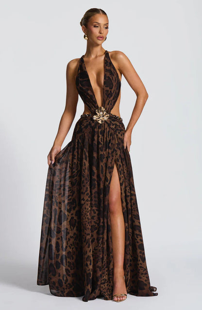 INDIANNA MAXI DRESS - LEOPARD