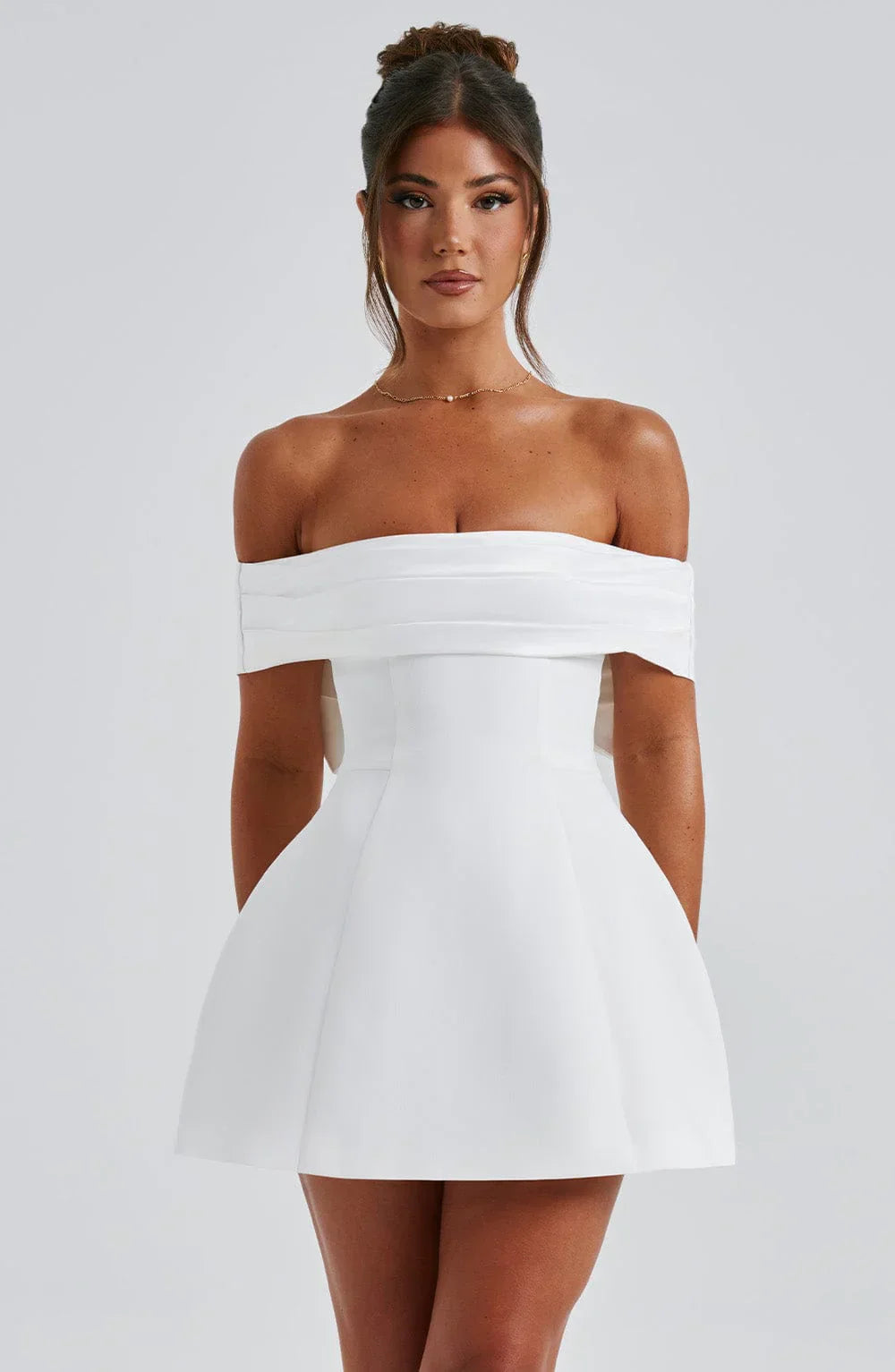 NOIR BLOOM MINI DRESS - WHITE