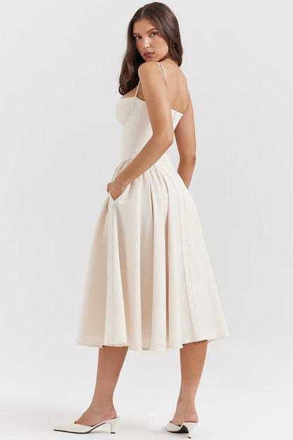 PENELOPE MIDI DRESS - WHITE