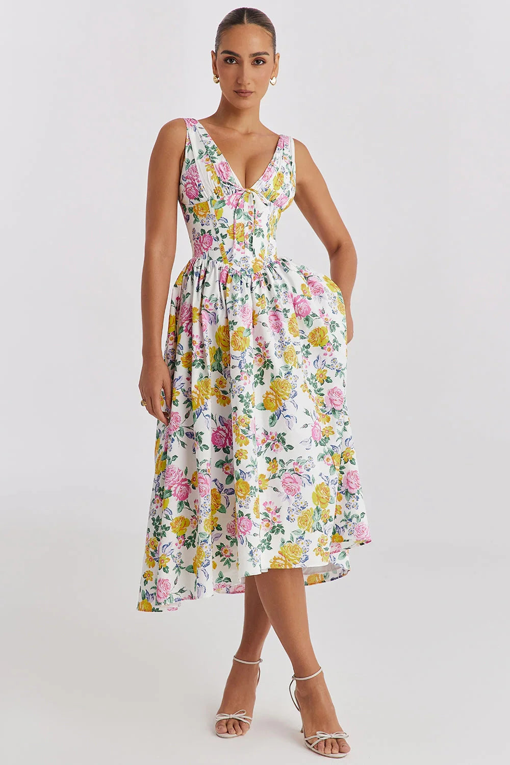 CRYSTAL MIDI DRESS - DAFFODIL