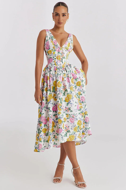 CRYSTAL MIDI DRESS - DAFFODIL