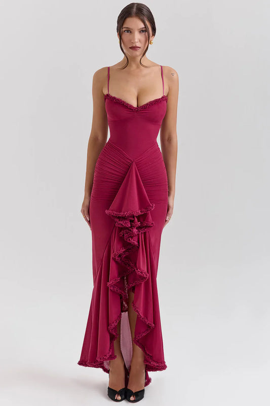 ELOWEN MAXI DRESS - MAROON