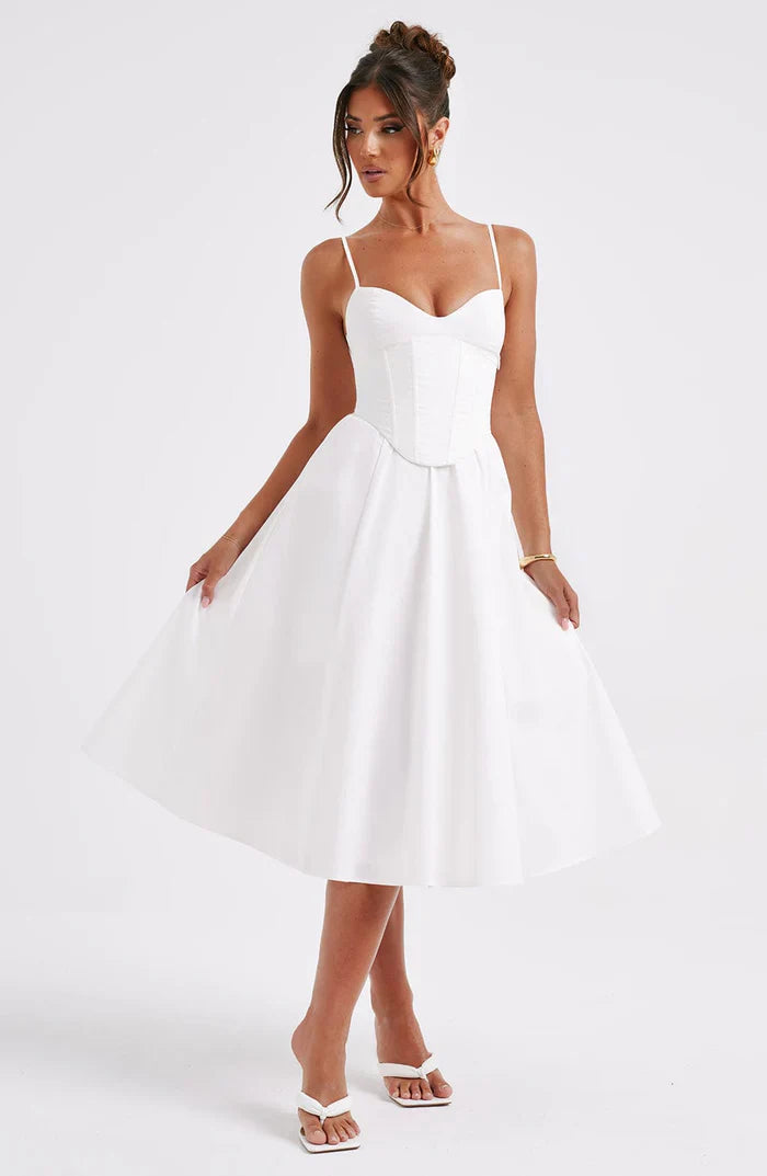 MARIELLA MIDI DRESS - WHITE