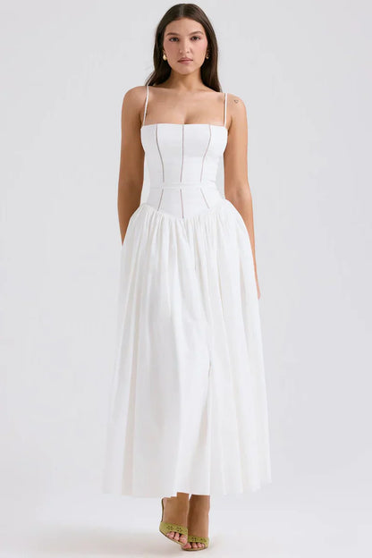 NYLA MIDI DRESS - WHITE