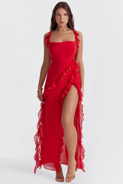 IVY MIDI DRESS - RED