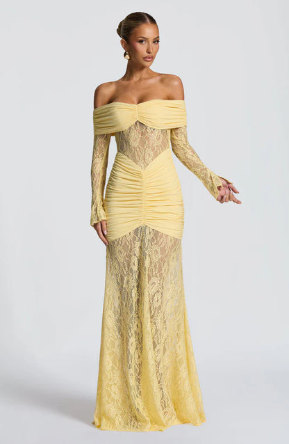 SAULINE MAXI DRESS - YELLOW