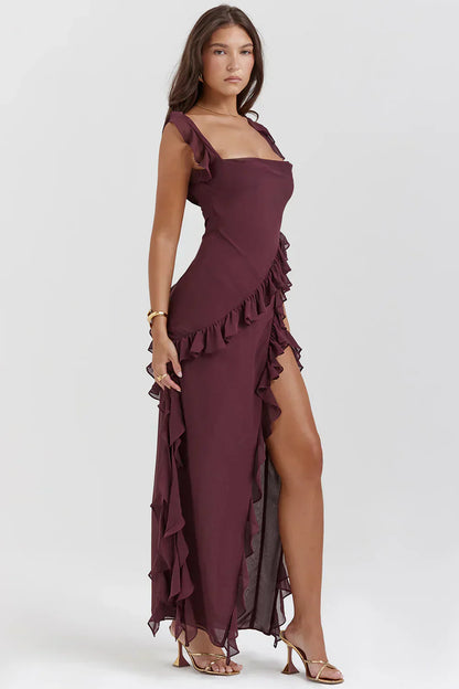 IVY MIDI DRESS - WINE
