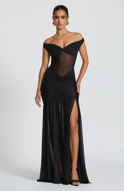ALAIA MAXI DRESS - BLACK