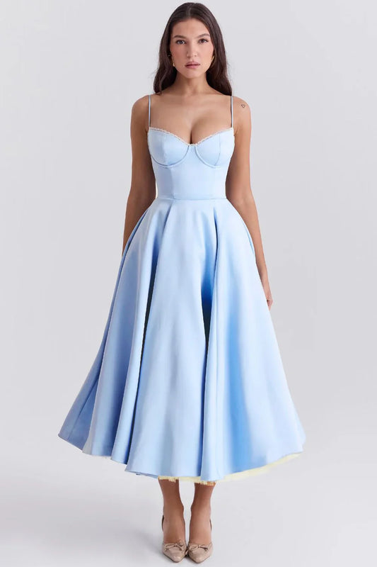 SELENE MIDI DRESS - LIGHT BLUE