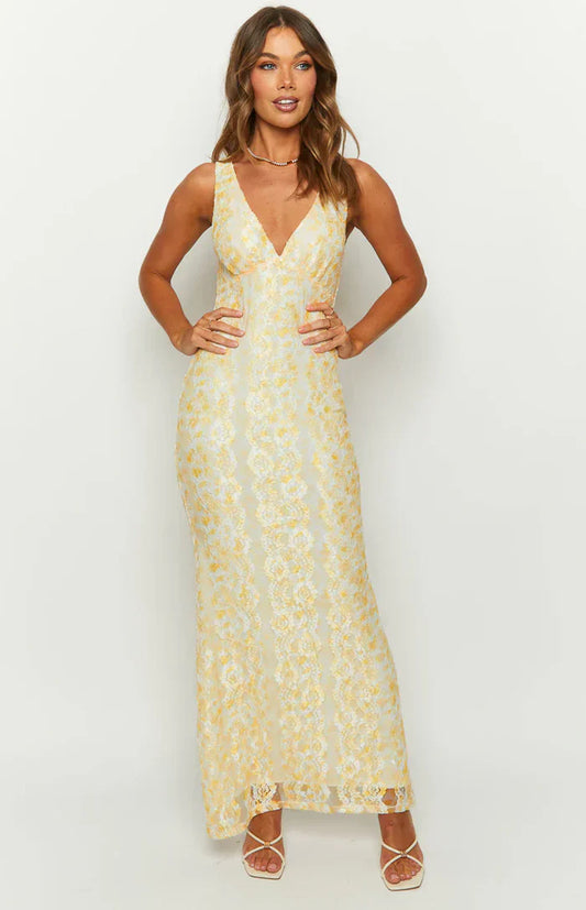 BLOSSOM MAXI DRESS - YELLOW