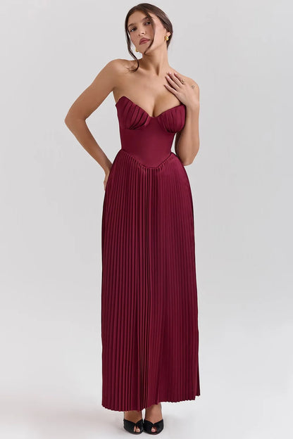 HELENA MAXI DRESS - BURGUNDY