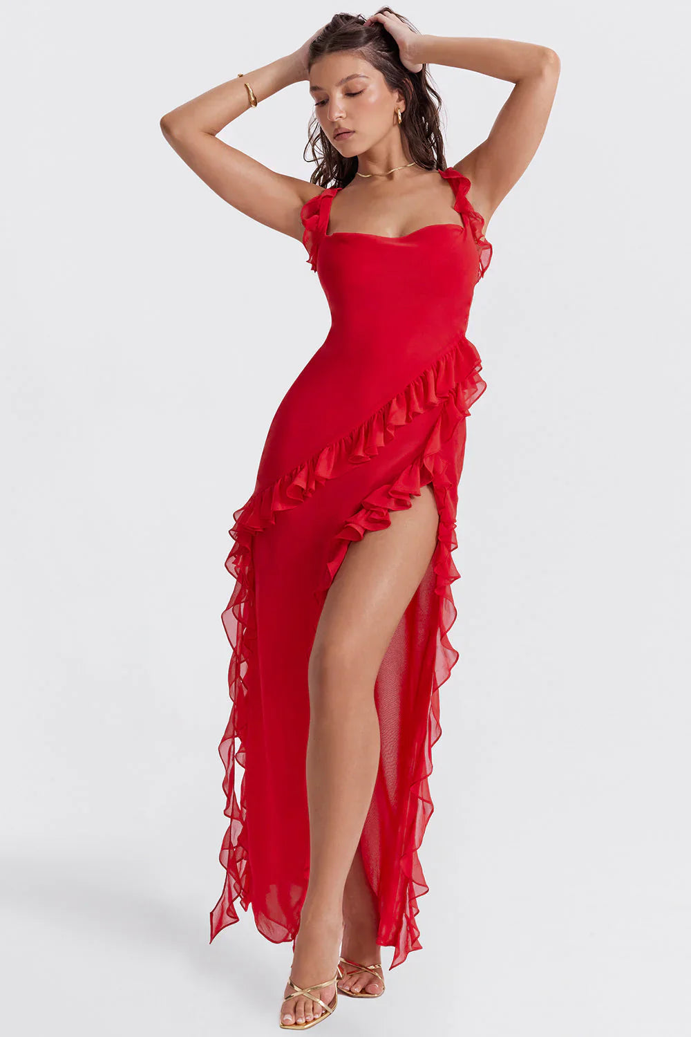 IVY MIDI DRESS - RED