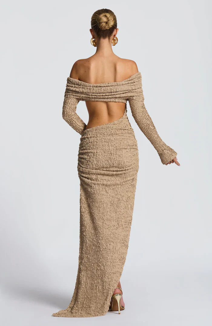 ADELPHIA MIDI DRESS - BEIGE