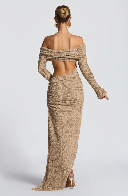 ADELPHIA MIDI DRESS - BEIGE