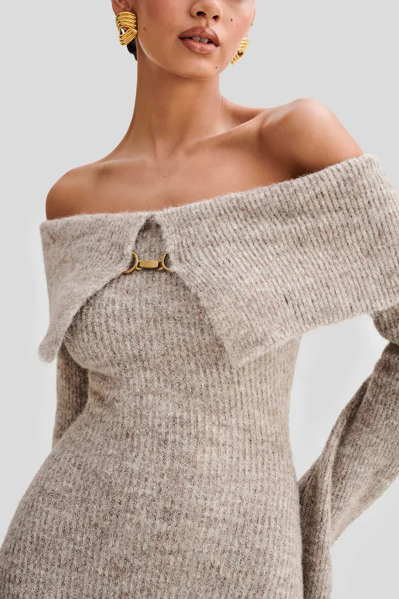 TALIA OFF-SHOULDER KNIT DRESS