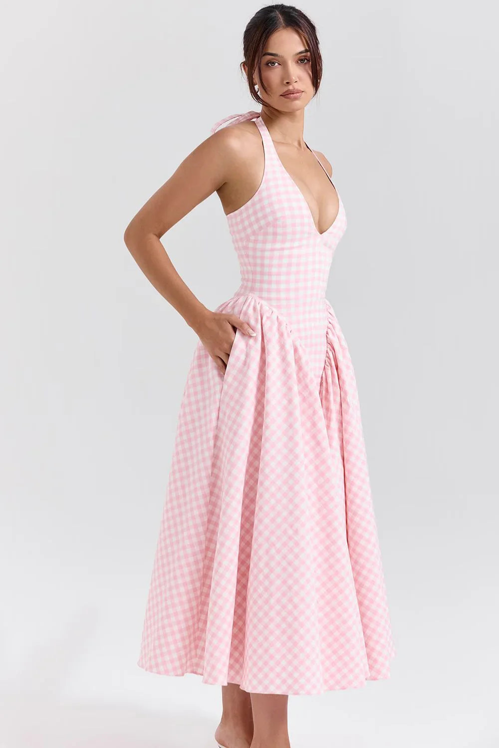 MIRA MIDI DRESS - PINK