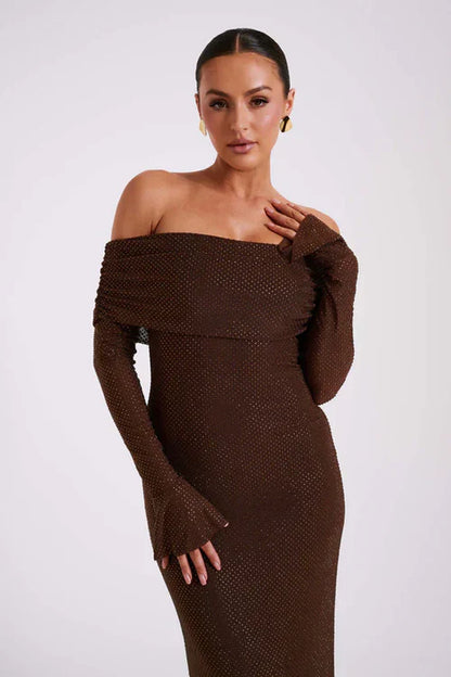 AURELIA MAXI DRESS - BROWN