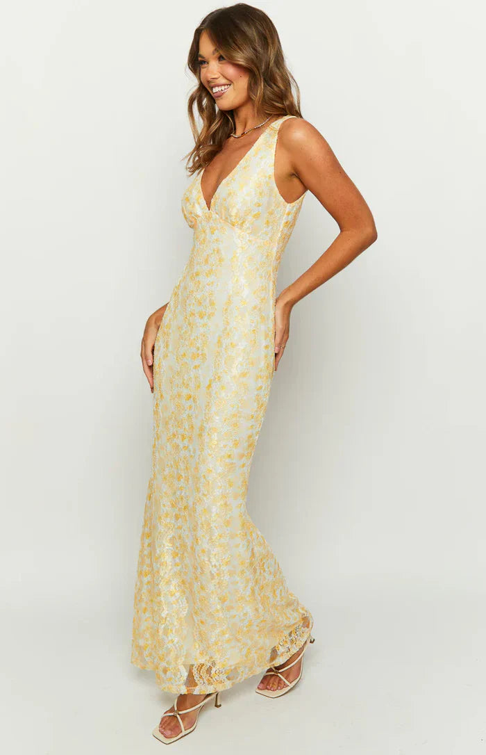 BLOSSOM MAXI DRESS - YELLOW
