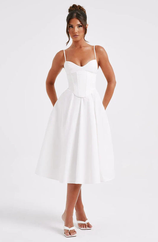 MARIELLA MIDI DRESS - WHITE