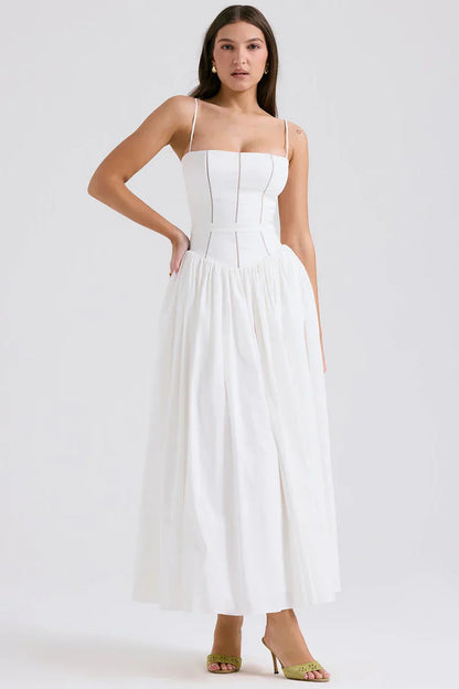 NYLA MIDI DRESS - WHITE