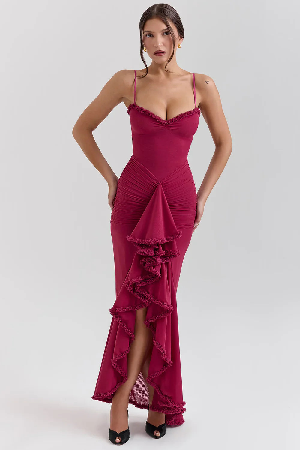 ELOWEN MAXI DRESS - MAROON