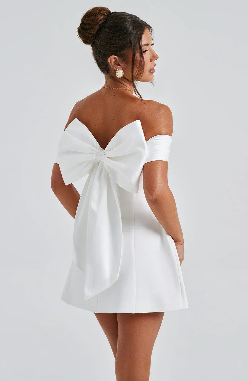NOIR BLOOM MINI DRESS - WHITE