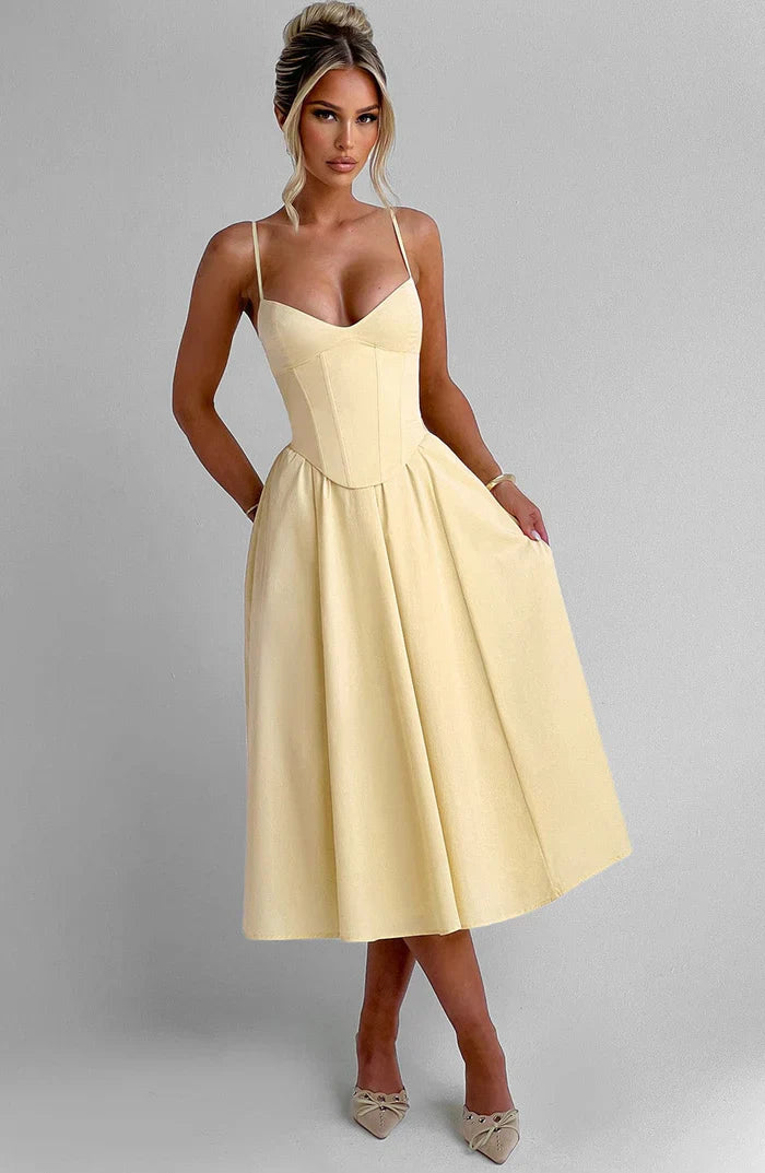 MARIELLA MIDI DRESS - YELLOW