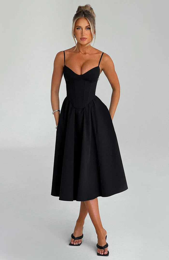 MARIELLA MIDI DRESS - BLACK