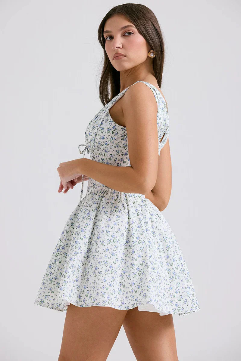 FLEUR MINI DRESS - BLUE FLORAL