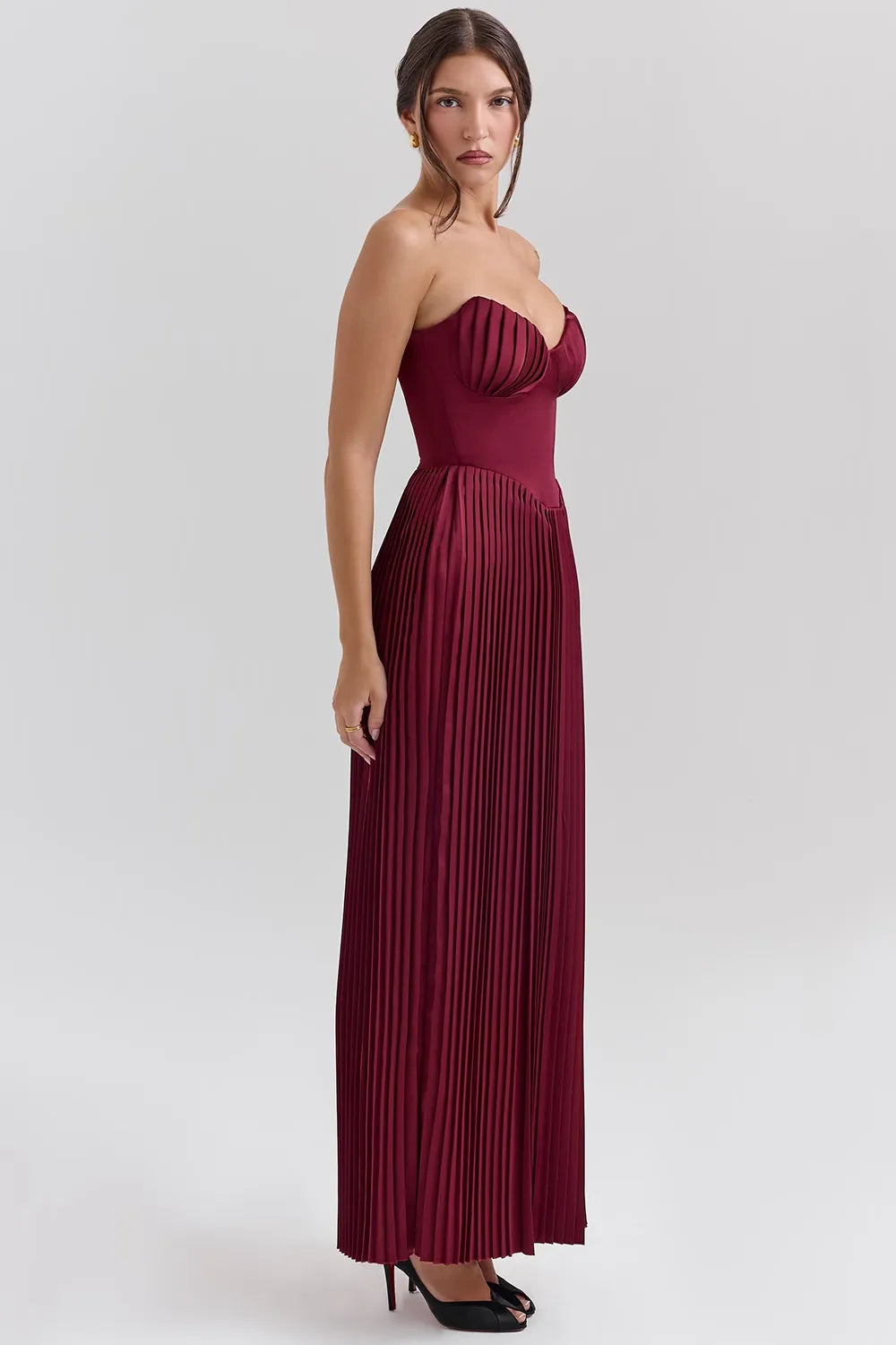 HELENA MAXI DRESS - BURGUNDY
