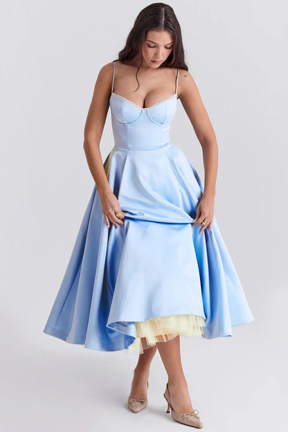 SELENE MIDI DRESS - LIGHT BLUE