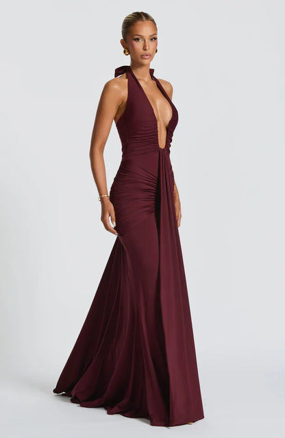 ROSETTA MAXI DRESS - BURGUNDY