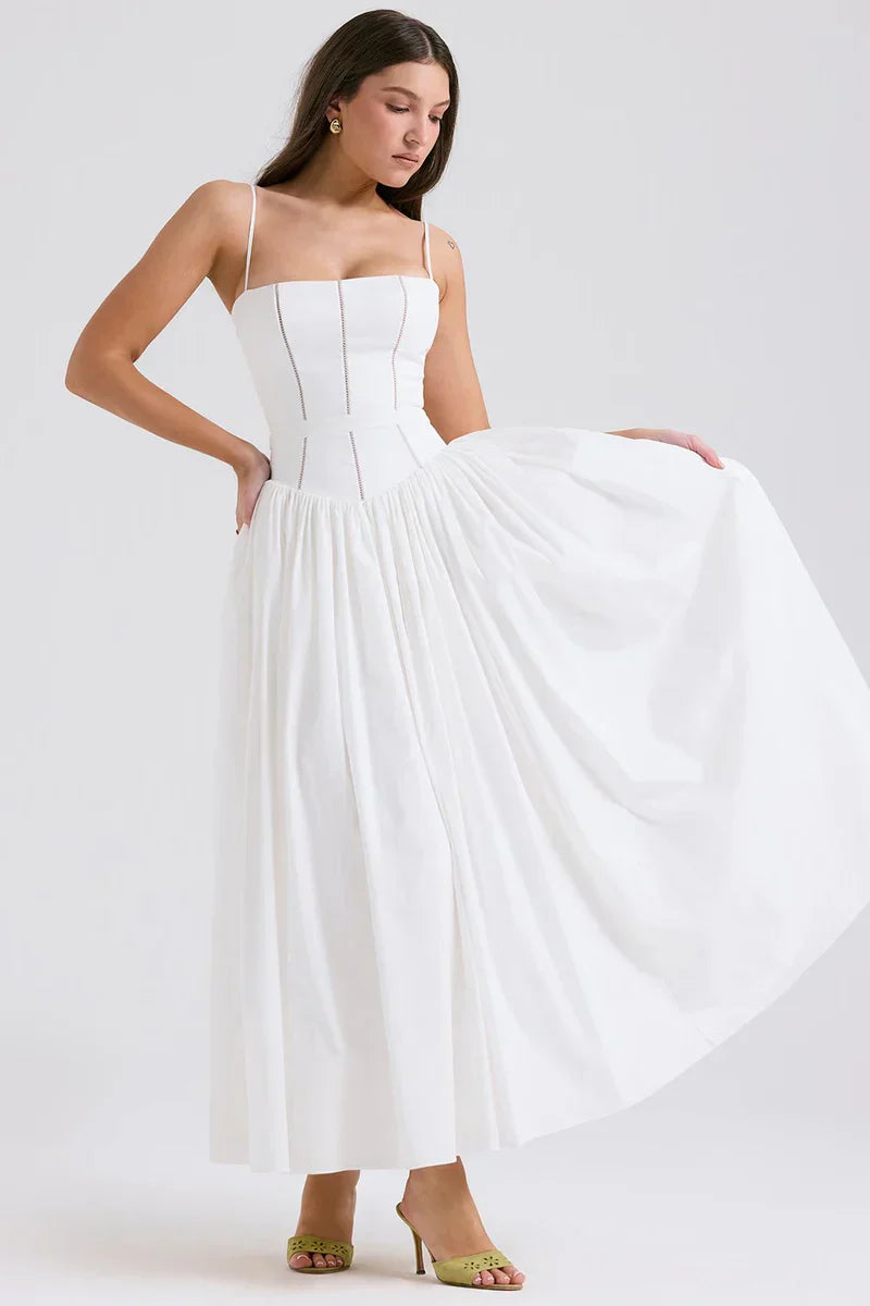 NYLA MIDI DRESS - WHITE