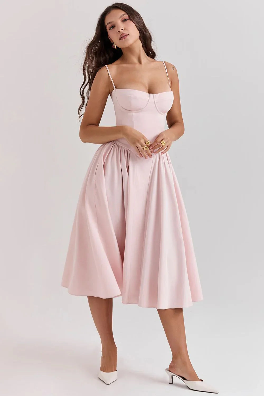 PENELOPE MIDI DRESS - LIGHT PINK