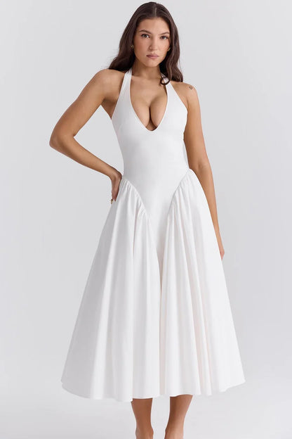 MIRA MIDI DRESS - WHITE