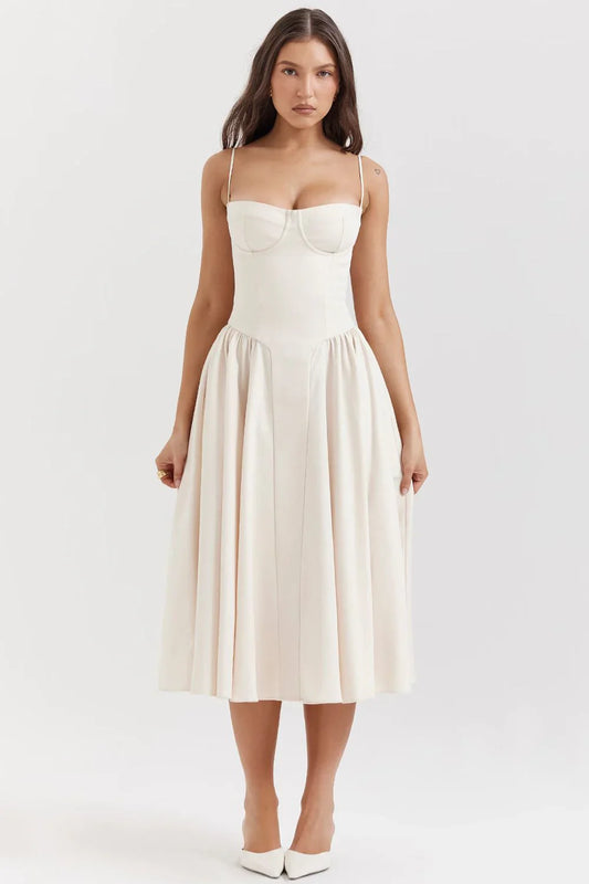 PENELOPE MIDI DRESS - WHITE