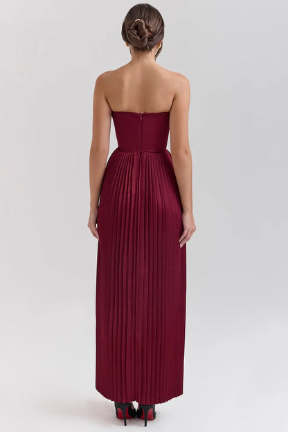 HELENA MAXI DRESS - BURGUNDY