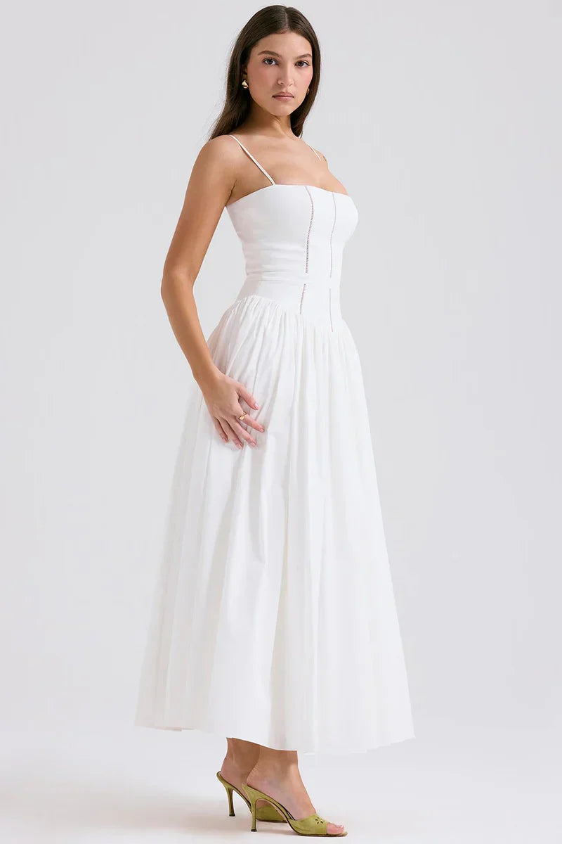NYLA MIDI DRESS - WHITE